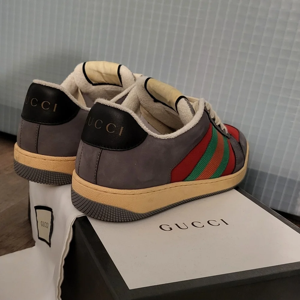Gucci Men's Gray and Red Sneakers